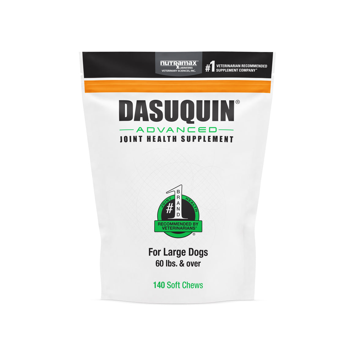 Dasuquin Advanced Joint Health Supplement packaging for large dogs on a white background