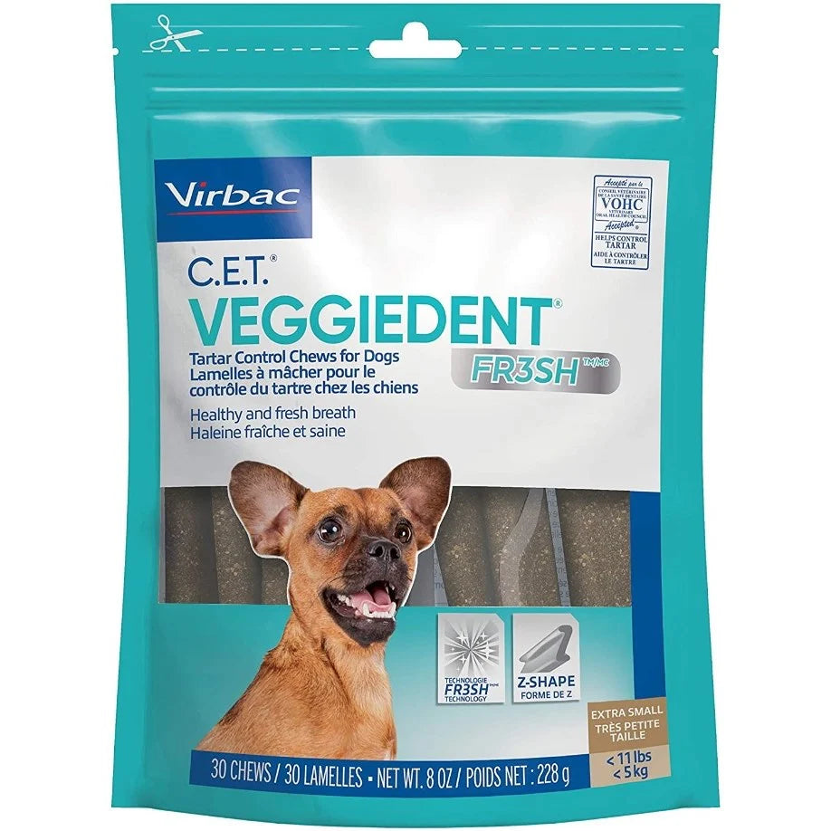 C.E.T VeggieDent FR3SH Chews for Dogs (30 Chews)