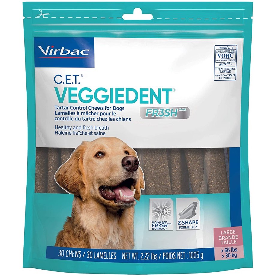 C.E.T VeggieDent FR3SH Chews for Dogs (30 Chews)