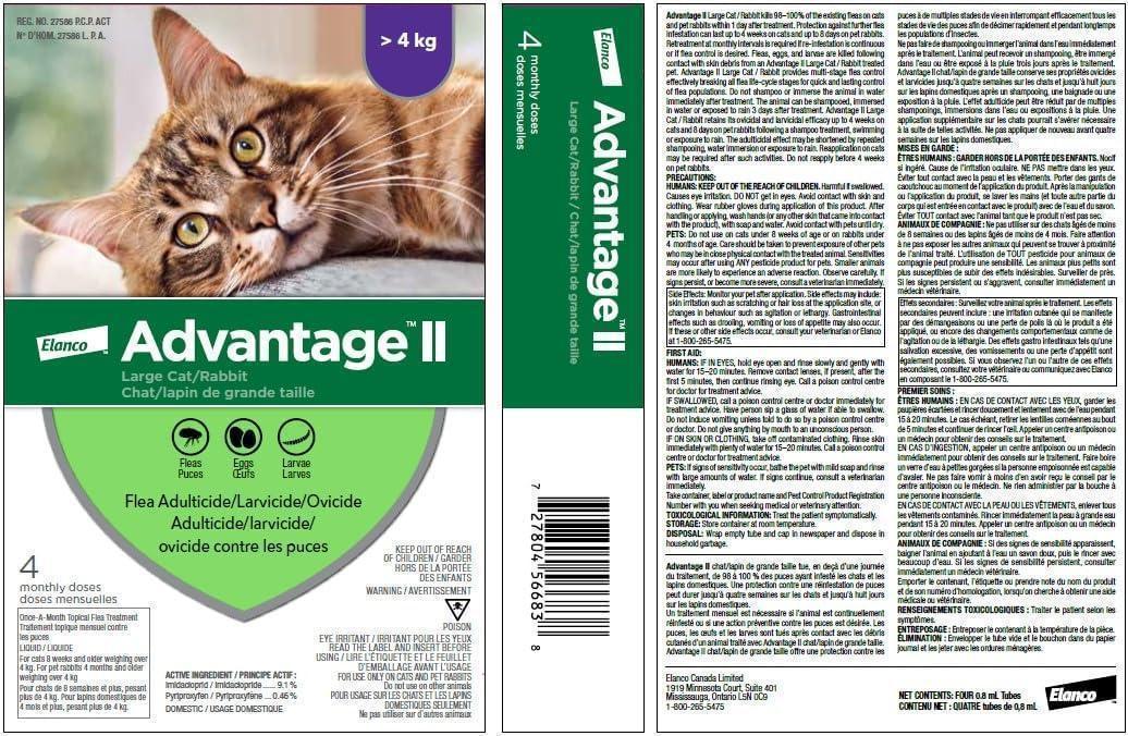 Advantage II Flea Protection for Large Cats weighing over 4 kg (over 9 lbs.) - 4 Month Supply! - Pet Medications | PetMedsToYourHome Canada