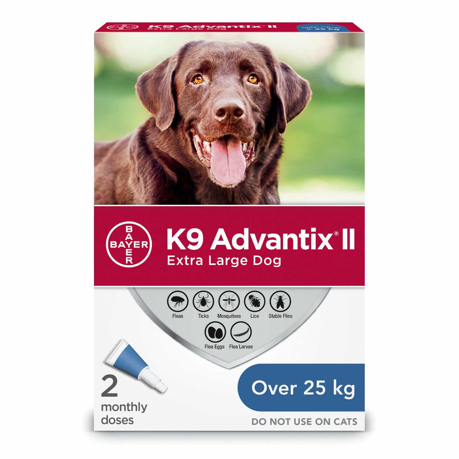 Advantix II Flea Treatment for Large Dogs Over 25 kg (Blue) - Dog Flea Drops | PetMedsToYourHome Canada