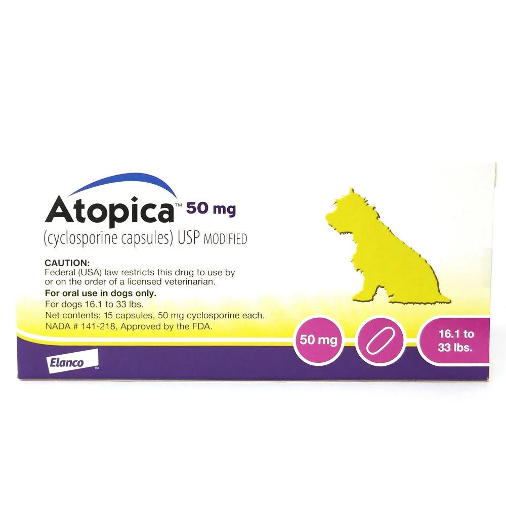 Atopica for Dogs Canada – Per Capsule Pricing | Cyclosporine Allergy Treatment - Prescription Medication | PetMedsToYourHome Canada