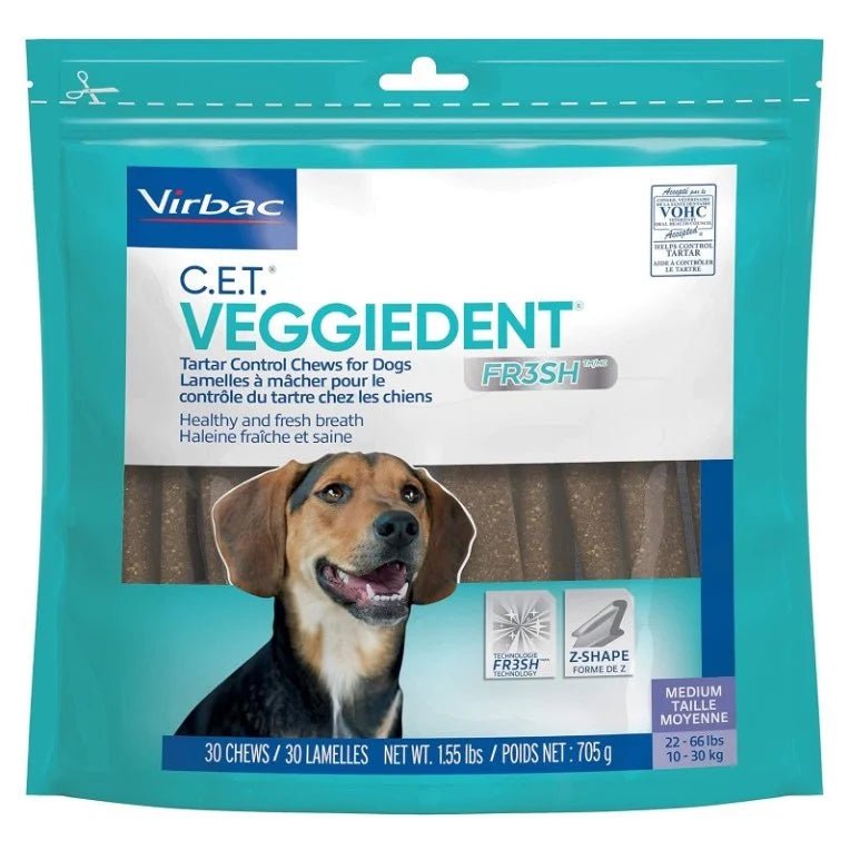C.E.T VeggieDent FR3SH Chews for Dogs (30 Chews) - Dental Care | PetMedsToYourHome Canada