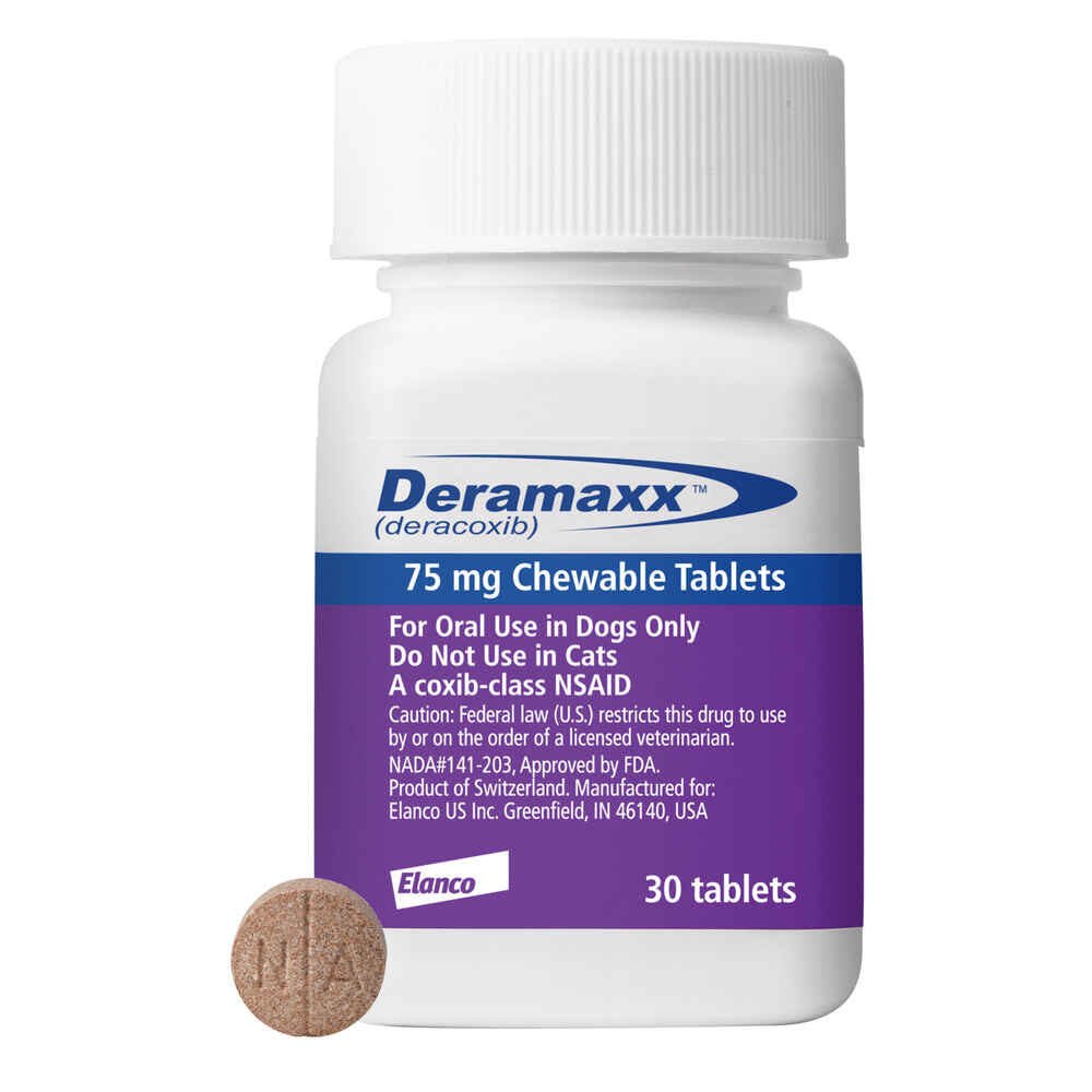 Deramaxx (Deracoxib) Chewable Tablets for Dogs | 25mg, 75mg, 100mg - Prescription NSAID | PetMedsToYourHome Canada