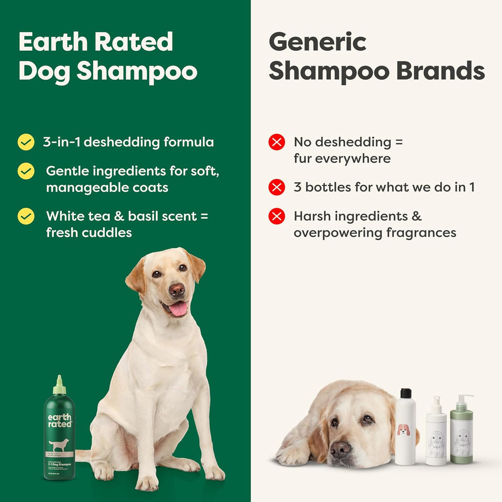 Earth Rated 3-in-1 Shampoo for Dogs with Double Coats | Shampoo, Conditioner & Detangler - Dog Accessories | PetMedsToYourHome Canada