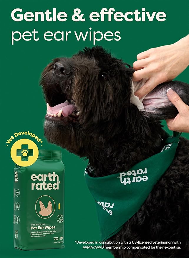 Earth Rated Ear Wipes for Pets | Dog & Cat Ear Cleaning Wipes - Dog Accessories | PetMedsToYourHome Canada