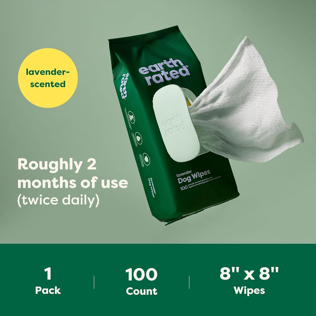 Earth Rated Pet Grooming Wipes for Dogs | Hypoallergenic Dog Wipes - Dog Accessories | PetMedsToYourHome Canada
