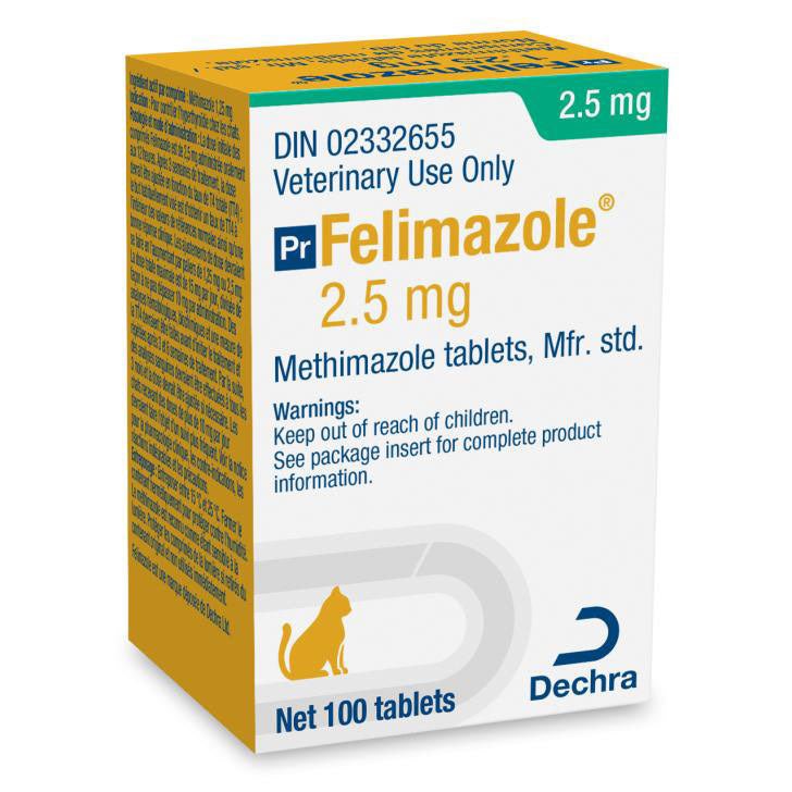 Felimazole for Cats | 1.25 mg, 2.5 mg & 5 mg | Per Tablet - Prescription Cat Medication | PetMedsToYourHome Canada