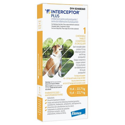 Interceptor Plus for Dogs | Heartworm & Dewormer Tablet | From $5.68/Tablet - Prescription Pet Medication | PetMedsToYourHome Canada