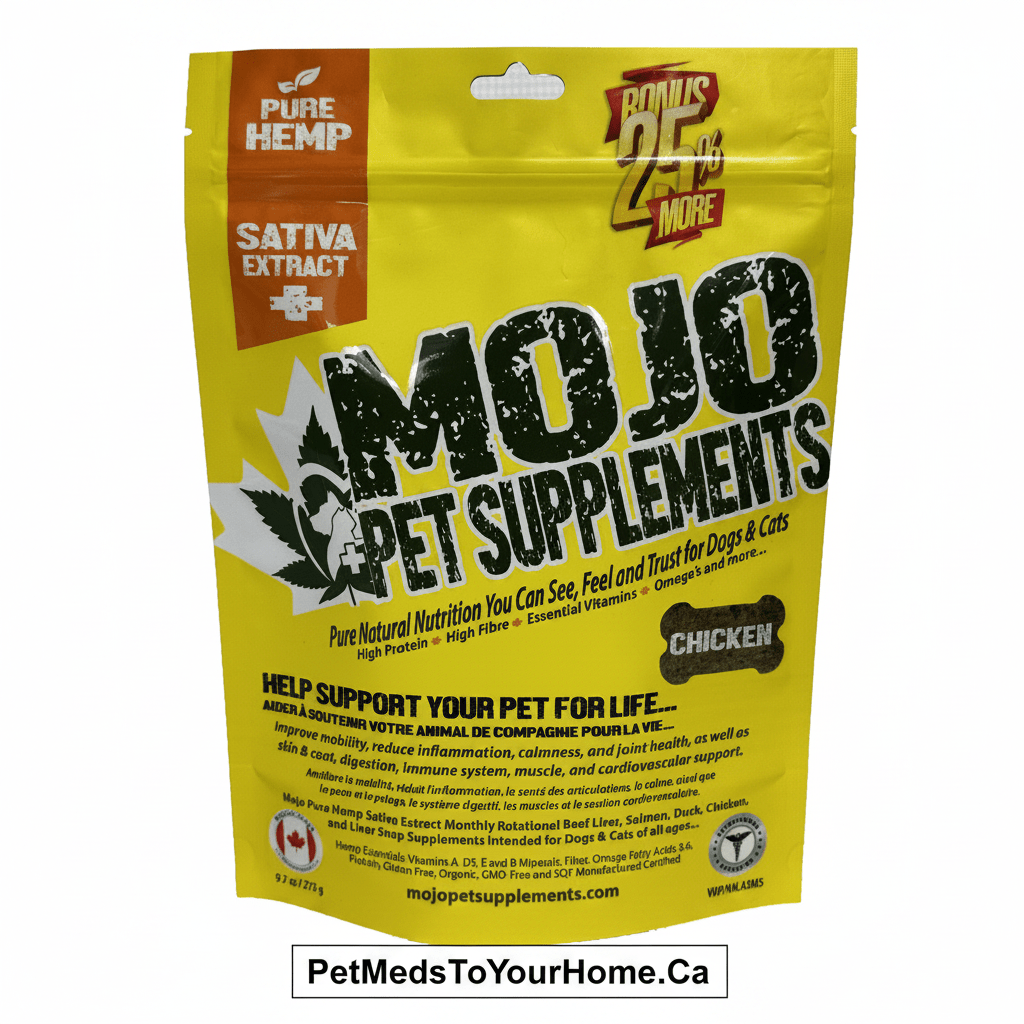 Mojo Pet Supplements | Hemp Chews for Dogs & Cats | Joint Health, Calming & Mobility - Pet Supplement | PetMedsToYourHome Canada