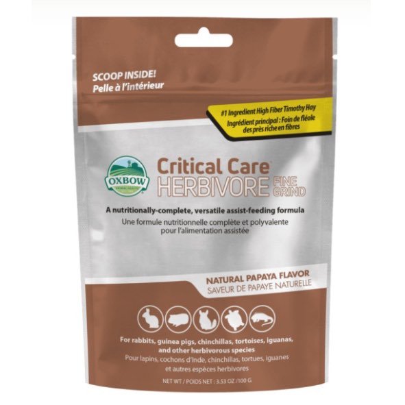 Oxbow Critical Care Herbivore Fine Grind - 100g | Nutritional Support for Rabbits, Guinea Pigs & Small Herbivores - Small Animal Nutrition | PetMedsToYourHome Canada