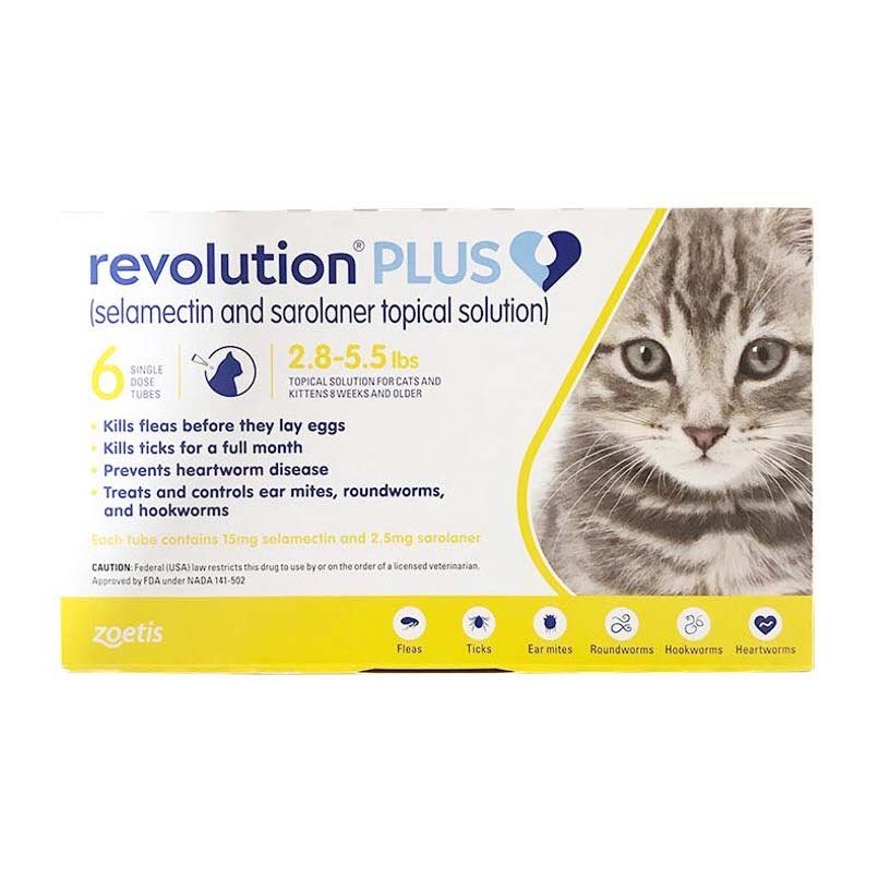 Revolution Plus for Cats - Monthly Topical Flea, Tick & Heartworm Treatment - Flea & Tick Control | PetMedsToYourHome Canada