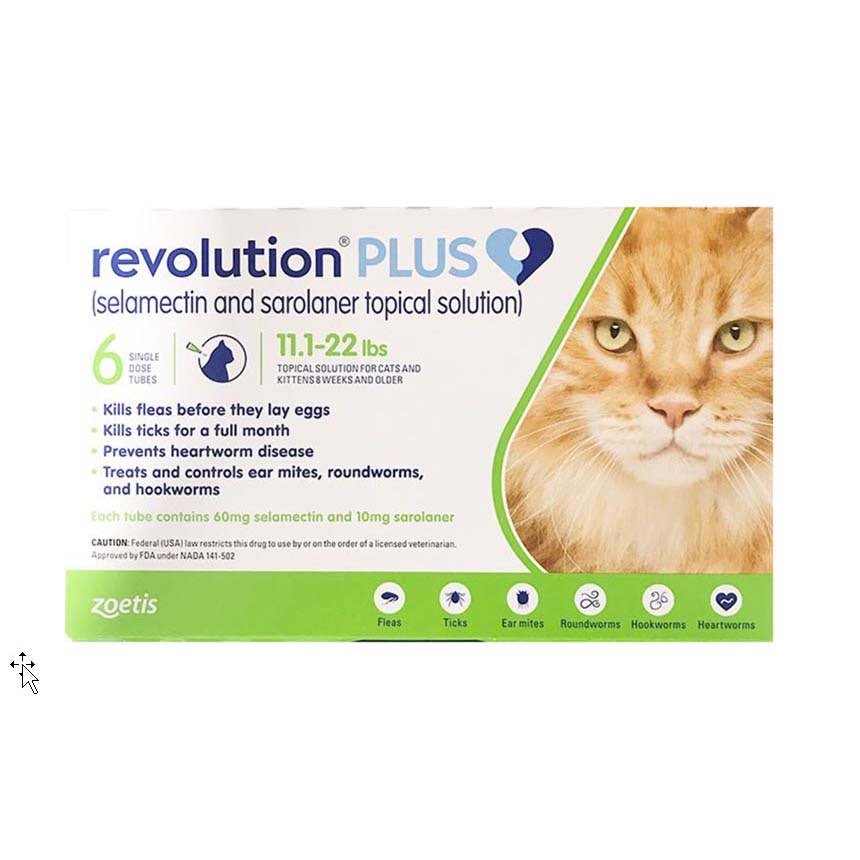 Revolution Plus for Cats - Monthly Topical Flea, Tick & Heartworm Treatment - Flea & Tick Control | PetMedsToYourHome Canada